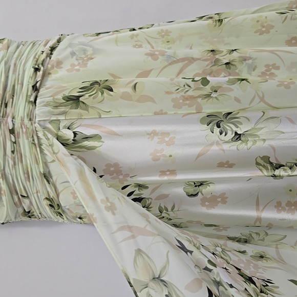 Vintage Coldwater Creek Green Floral Babydoll Dress Size 10 Fairy Y2K Whimsy - Picture 13 of 16